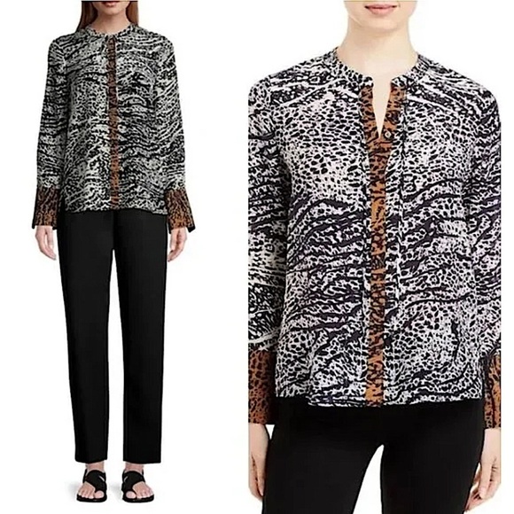 🔥 🆕 KOBI HALPERIN Women's Multicolor Maggie Printed Blouse Blouse Size XL - Picture 1 of 7